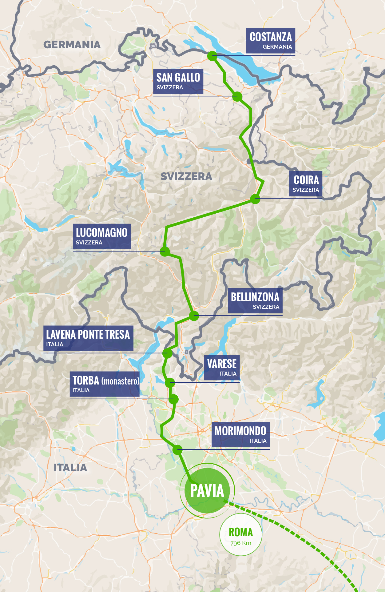 La Via Francisca - Mappa del progetto